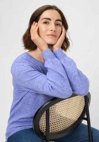 Olsen Round Neck Jumper Cobalt Blue Melange Henny 11000585 - MMJs Fashion