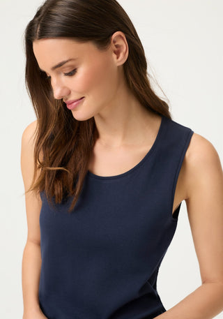 Olsen Round Neck Vest Top Blue Edda - MMJs Fashion