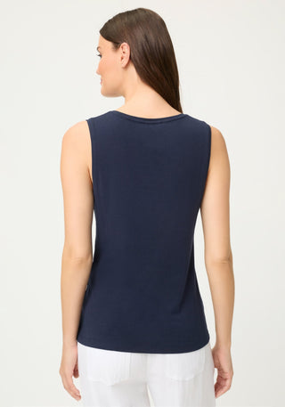 Olsen Round Neck Vest Top Blue Edda - MMJs Fashion
