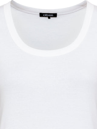 Olsen Round Neck Vest Top White Edda - MMJs Fashion