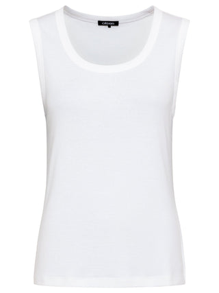Olsen Round Neck Vest Top White Edda - MMJs Fashion
