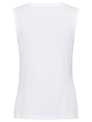 Olsen Round Neck Vest Top White Edda - MMJs Fashion