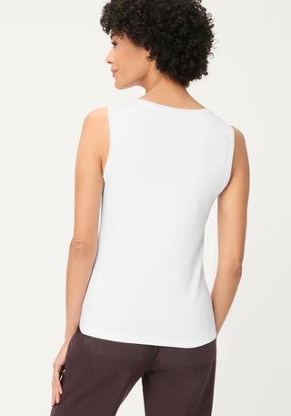 Olsen Round Neck Vest Top White Edda - MMJs Fashion