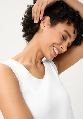 Olsen Round Neck Vest Top White Edda - MMJs Fashion