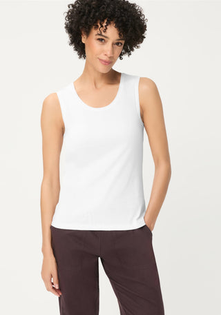 Olsen Round Neck Vest Top White Edda - MMJs Fashion