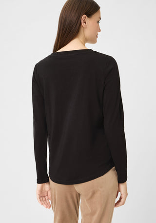 Olsen Sequin Placement Print Top Black Hannah - MMJs Fashion