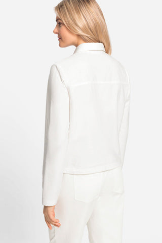 Olsen Short Jersey Jacket White - MMJs Fashion