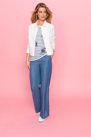 Olsen Short Jersey Jacket White - MMJs Fashion