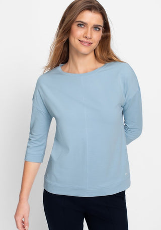 Olsen Short Sleeved Top Light Blue Cosima - MMJs Fashion