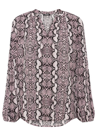 Olsen Snake Print Blouse Pink Grey - MMJs Fashion