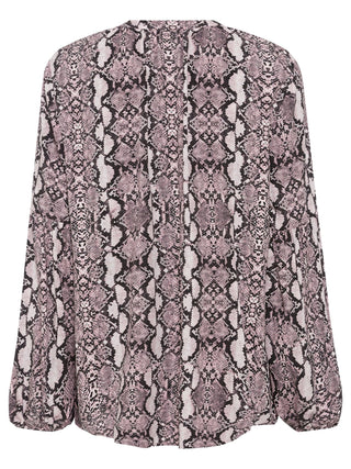 Olsen Snake Print Blouse Pink Grey - MMJs Fashion