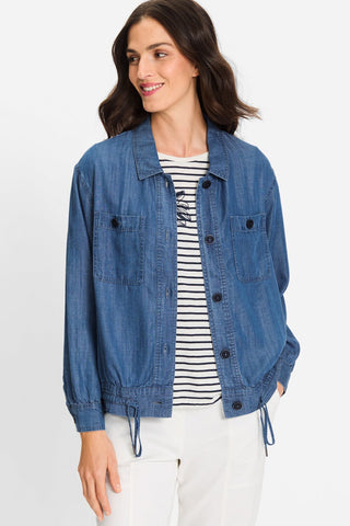 Olsen Soft Denim Look Jacket Blue - MMJs Fashion