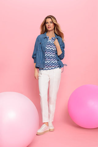 Olsen Soft Denim Look Jacket Blue - MMJs Fashion