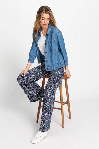 Olsen Soft Denim Look Jacket Blue - MMJs Fashion