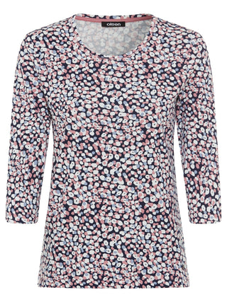 Olsen Spot Pattern Top Pink Blue Edda - MMJs Fashion