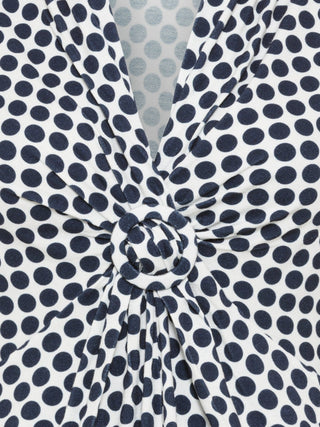 Olsen Spot Print Sleeveless Top Navy Blue Ivory Edda - MMJs Fashion