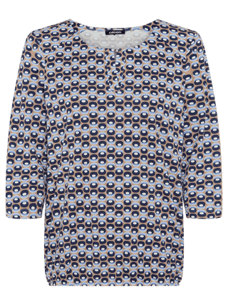 Olsen Spot Print Top Beige Blue Clara - MMJs Fashion