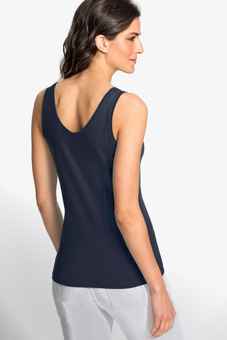 Olsen Square Neck Vest Top Navy Blue Edda - MMJs Fashion