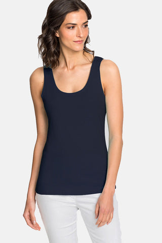 Olsen Square Neck Vest Top Navy Blue Edda - MMJs Fashion