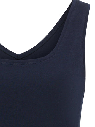 Olsen Square Neck Vest Top Navy Blue Edda - MMJs Fashion