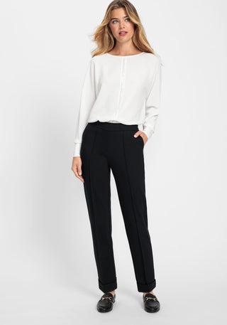 Olsen Straight Fit Trousers Black Lisa - MMJs Fashion