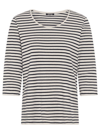 Olsen Stripe Pattern Top Beige Melange Hannah - MMJs Fashion