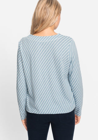 Olsen Striped Drawstring Top Light Blue Clara - MMJs Fashion