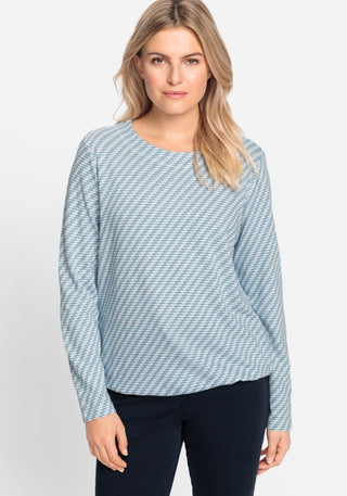 Olsen Striped Drawstring Top Light Blue Clara - MMJs Fashion