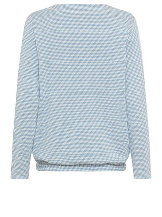 Olsen Striped Drawstring Top Light Blue Clara - MMJs Fashion