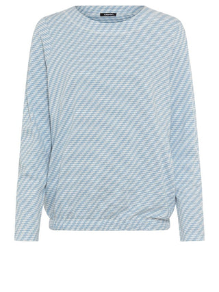 Olsen Striped Drawstring Top Light Blue Clara - MMJs Fashion