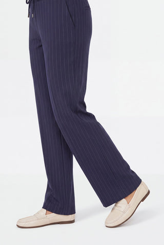 Olsen Striped Drawstring Trousers Blue - MMJs Fashion