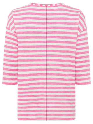 Olsen Striped Flower Print Top Pink Cosima - MMJs Fashion