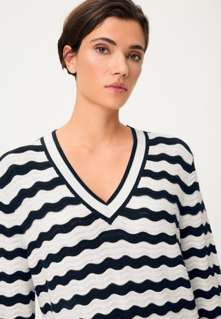 Olsen Striped Jumper Blue Ivory Henny - MMJs Fashion
