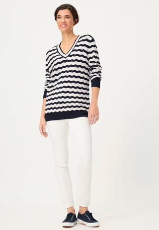 Olsen Striped Jumper Blue Ivory Henny - MMJs Fashion