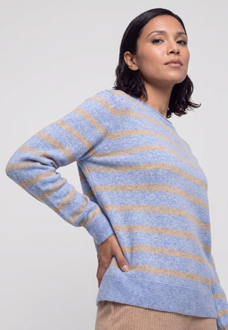 Olsen Striped Jumper Blue Melange Henny - MMJs Fashion