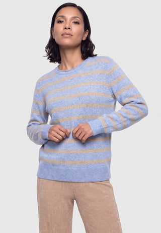 Olsen Striped Jumper Blue Melange Henny - MMJs Fashion