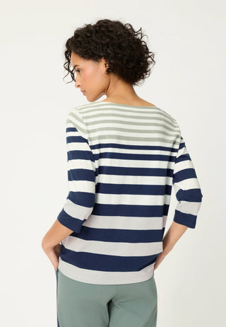 Olsen Striped Top Blue Green Hannah - MMJs Fashion