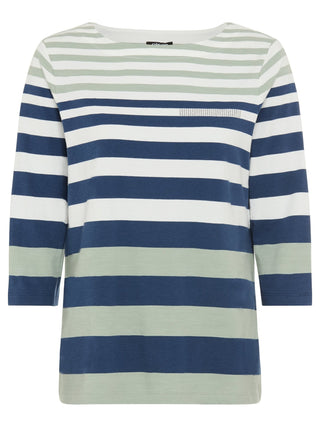 Olsen Striped Top Blue Green Hannah - MMJs Fashion