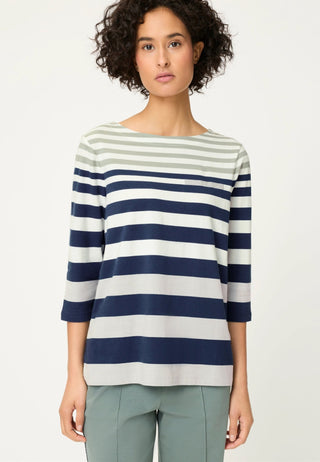 Olsen Striped Top Blue Green Hannah - MMJs Fashion