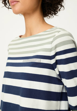 Olsen Striped Top Blue Green Hannah - MMJs Fashion