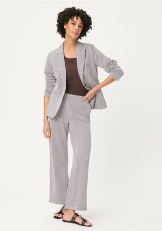 Olsen Striped Trousers Brown White Anna Wide - MMJs Fashion