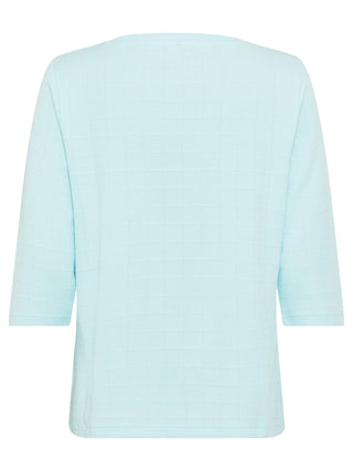Olsen Textured Grid Top Aqua Blue Hannah - MMJs Fashion