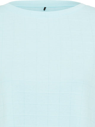 Olsen Textured Grid Top Aqua Blue Hannah - MMJs Fashion