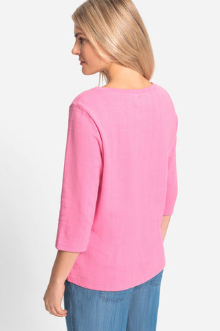 Olsen Textured Grid Top Pink Hannah - MMJs Fashion