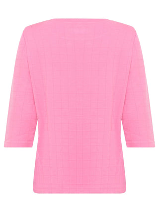 Olsen Textured Grid Top Pink Hannah - MMJs Fashion