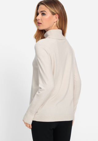 Olsen Turtle Neck Jumper Beige Melange Eva - MMJs Fashion