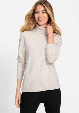 Olsen Turtle Neck Jumper Beige Melange Eva - MMJs Fashion