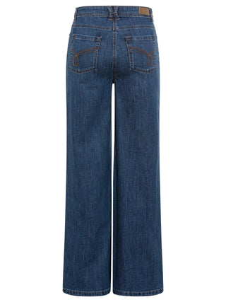 Olsen Wide Leg Jeans Mid Blue Anna Wide - MMJs Fashion