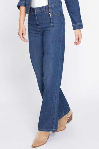 Olsen Wide Leg Jeans Mid Blue Anna Wide - MMJs Fashion