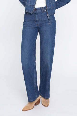 Olsen Wide Leg Jeans Mid Blue Anna Wide - MMJs Fashion